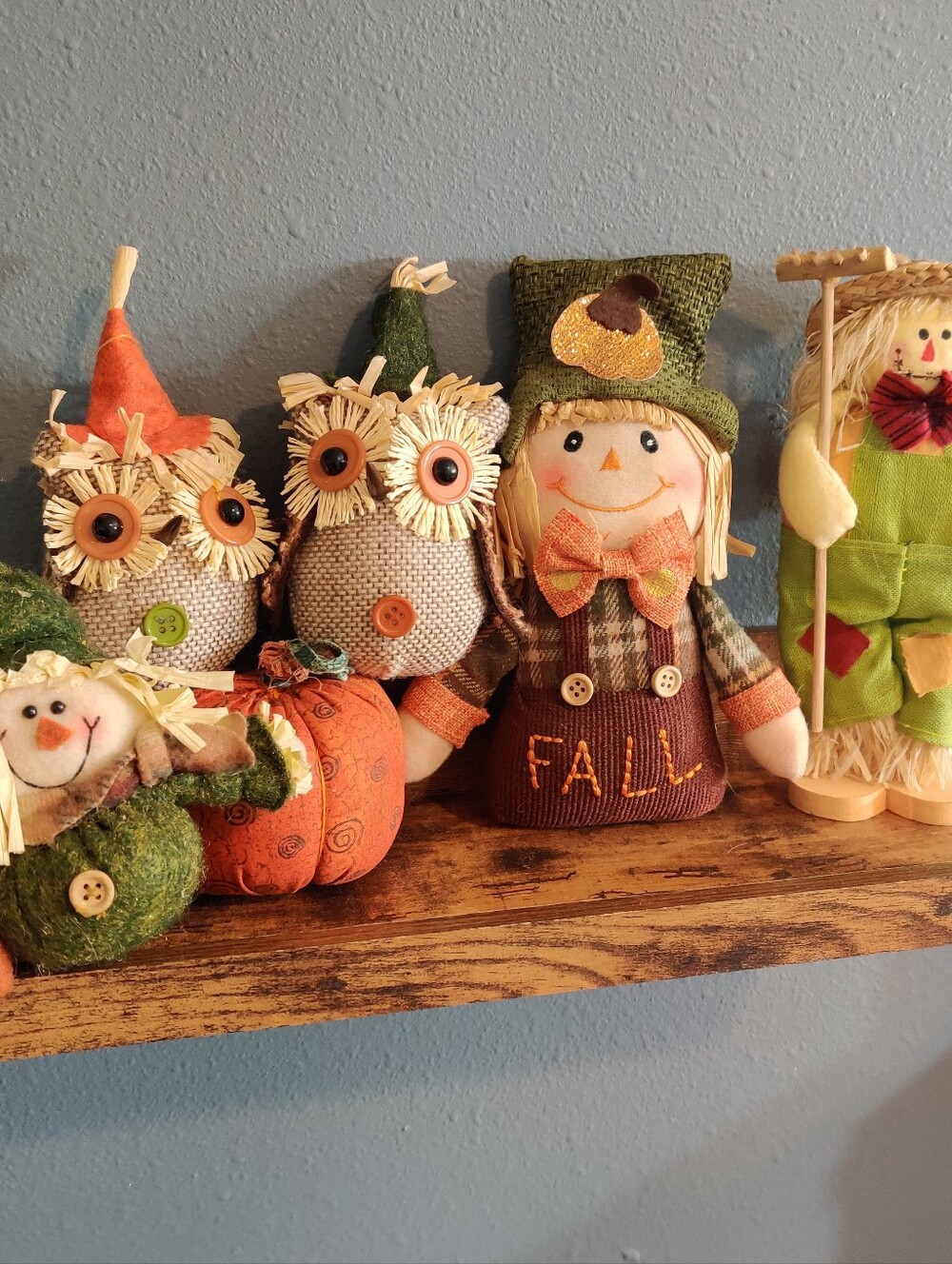 Fall Scarecrow Bundle Set Decoration Autumn Pumpkin Orange Green Decor Plaid Owl